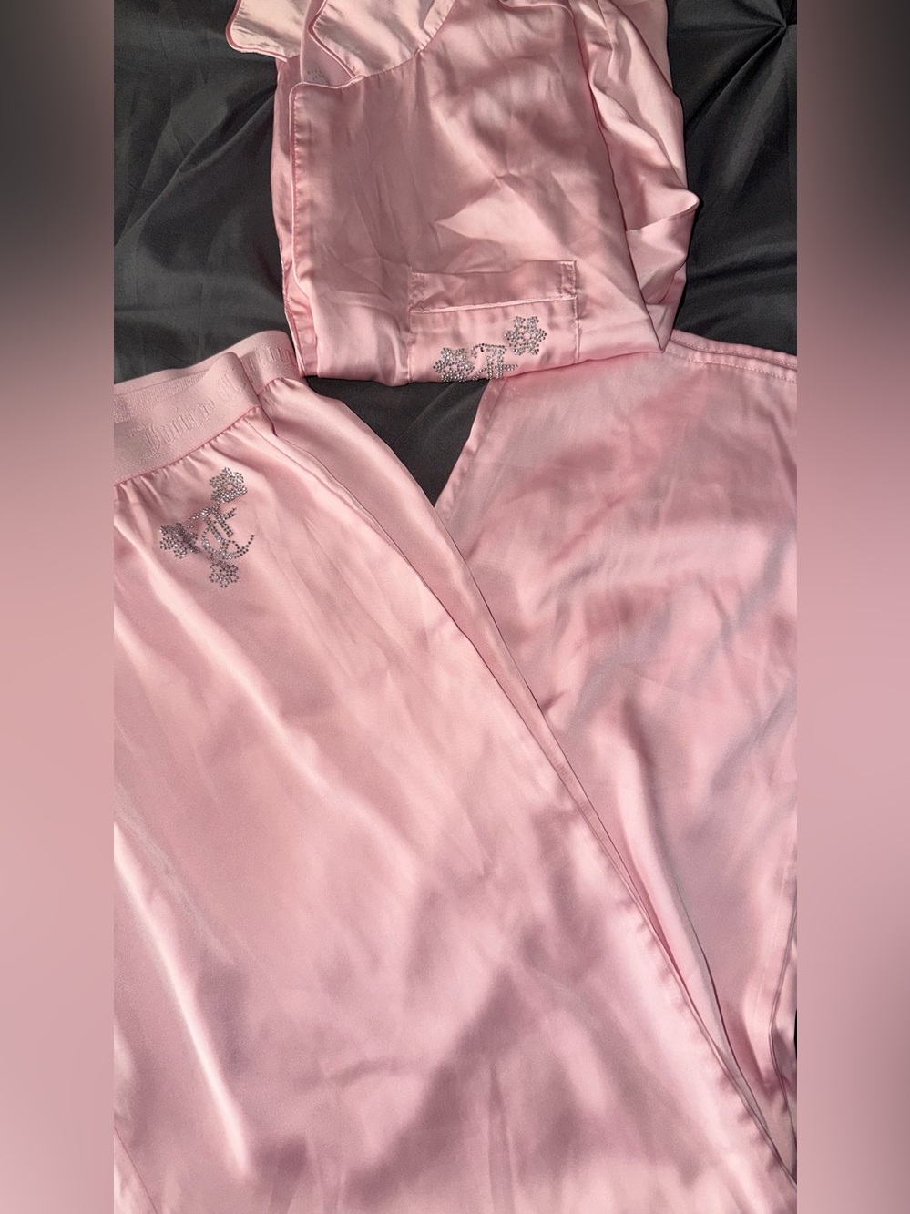 Juicy Couture  Pink Pant Satin Pajama Set